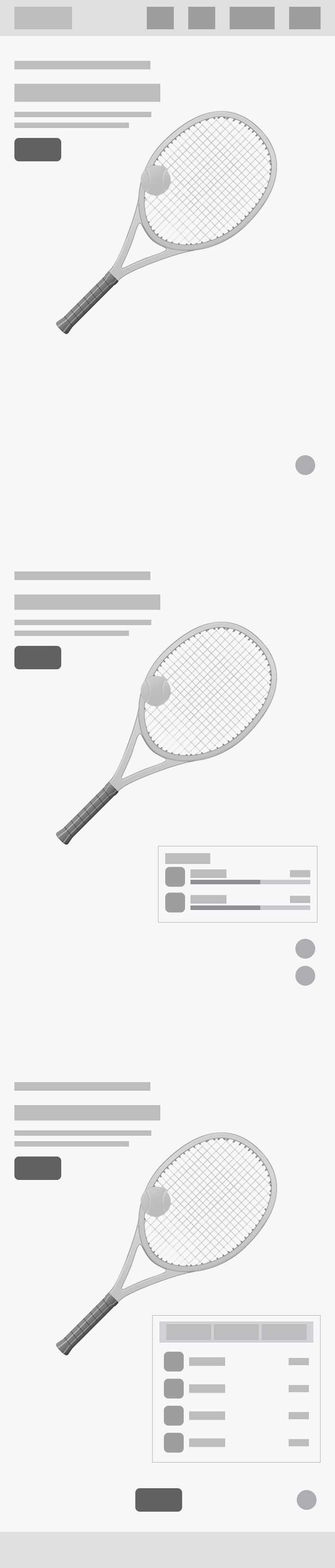 Low-fi tablet layout